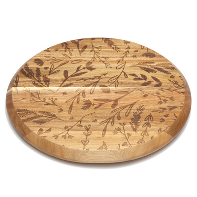 Round rotating tray made of acacia wood 14" diameter