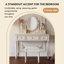 Table de coiffeuse 43,31 po style français minimaliste en bois blanc