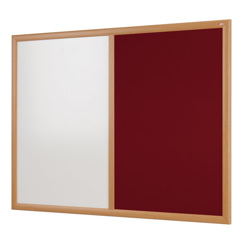 Wall Mounted Combination Board, 60 cm H x 90 cm W, Burgundy