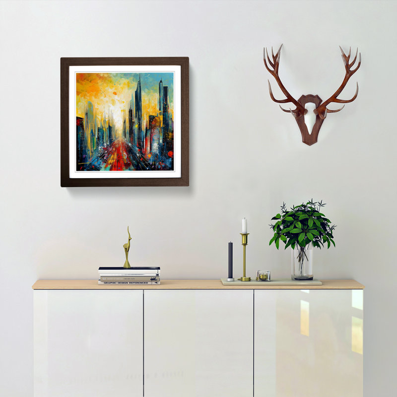 Single Picture Frame Print on Wood, Walnut