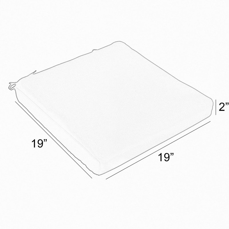 Coussin de salle à manger Horizon, H 2 po x l 19 po x P 19 po, Tissage uni Sunbrella® horizon coulé