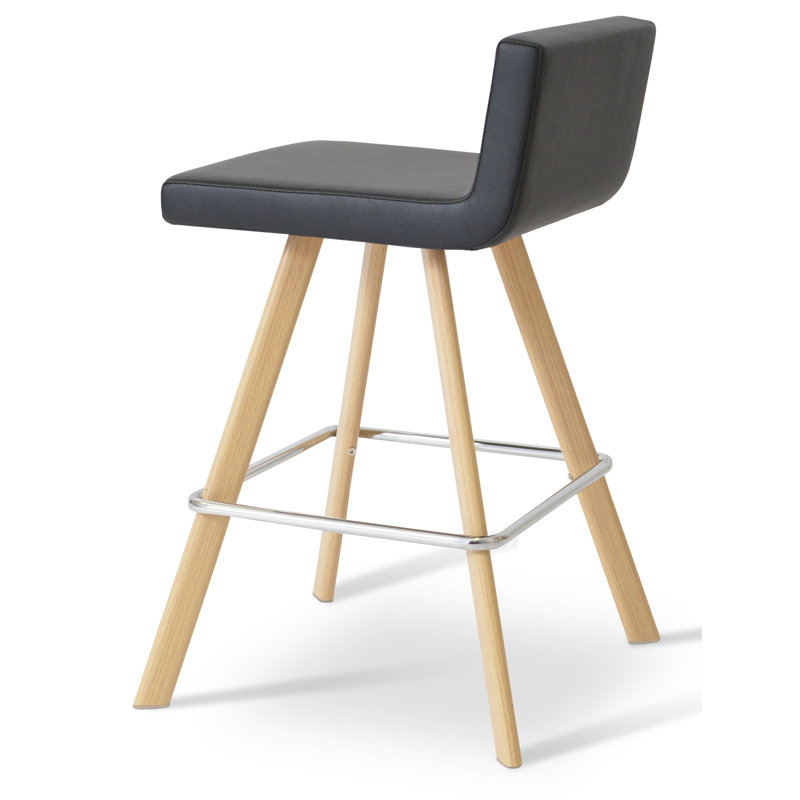 Gladwell Upholstered Counter Stool with Metal Frame, Bar/Natural