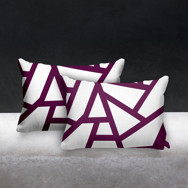Ritz Abstract Indoor/Outdoor Square Pillow, Purple