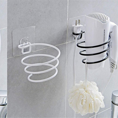 AirFlow Iron Hair Dryer Rack - No Punching, Bathroom Storage Solution