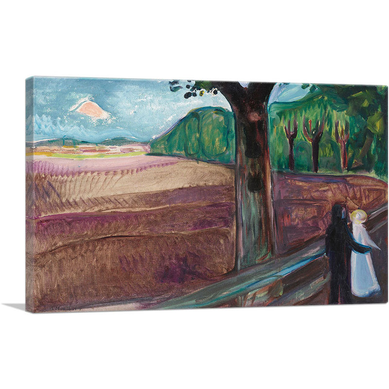 «Summer Night 1917» par Edvard Munch, reproduction d'art sur toile tendue, H 12 po x l 18 po x P 0,75 po