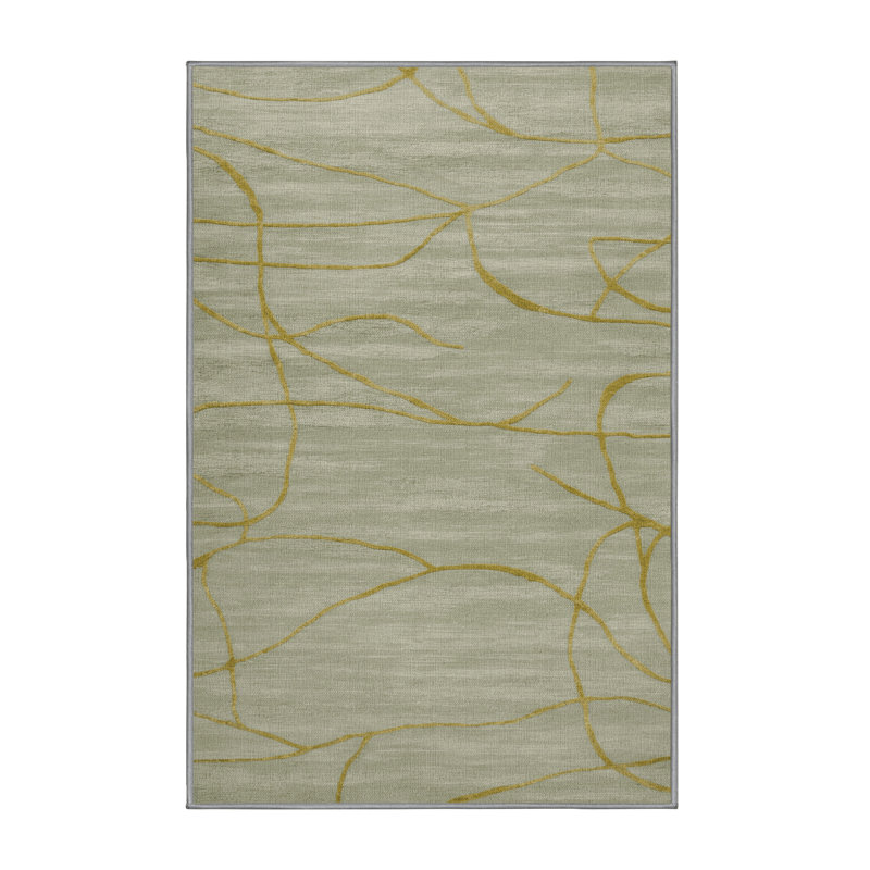 Tapis abstrait lavable à la machine, Rectangulaire 2 pi x 3 pi
