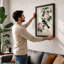 Bird Among Camellias Japandi - Framed Print-1476644558-1476644557
