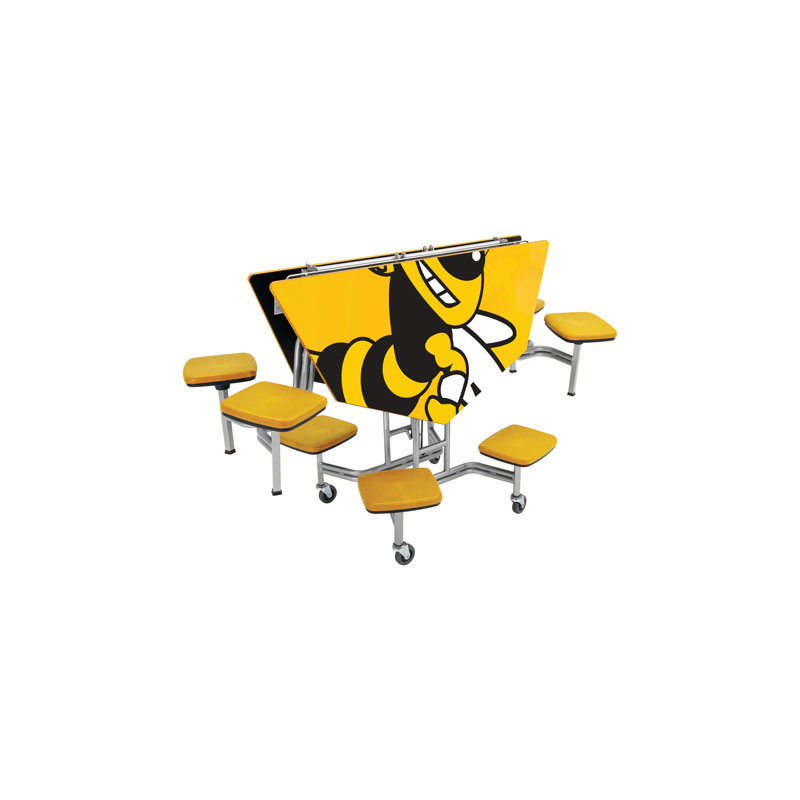 Mobile Round Stool Table - Octagon - 8 Stools
