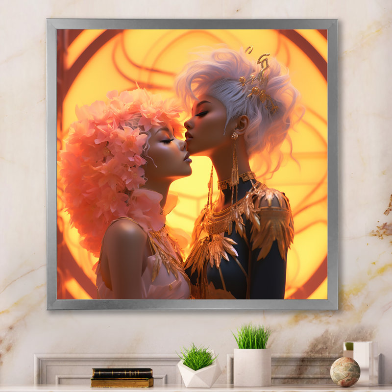 Funky Love Celebration sur impression sur toile, Cadre simple argenté, H 30 po x l 30 po x P 1 po
