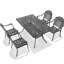 5 patios en aluminium coulé - noir, rouille, sièges rembourrés, table rectangulaire, 4 coussins d'extérieur avec coussins 5 pièces, chaises empilables à haute température, table