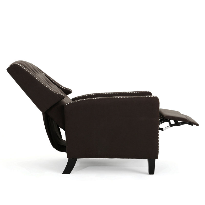 Classic Dark Grey Fabric Push Back Chair, Coffee