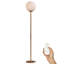 Lampe dorée de 63 po Moriarty convenant à une chambre à coucher, un coin, une sphère de style Mid-Century rétro pour enfants