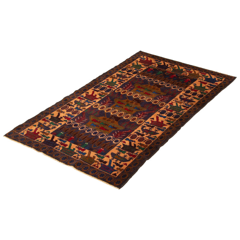 Tapis bleu marine foncé Rare War 3 pi 10 po x 6 pi 5 po