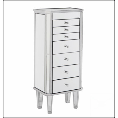 Armoire à bijoux en miroir Margaux avec éclairage DEL et plusieurs compartiments pour le rangement organisé
