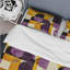 Ensemble de housse de couette à motif géométrique jaune et jaune rétro-109145558
