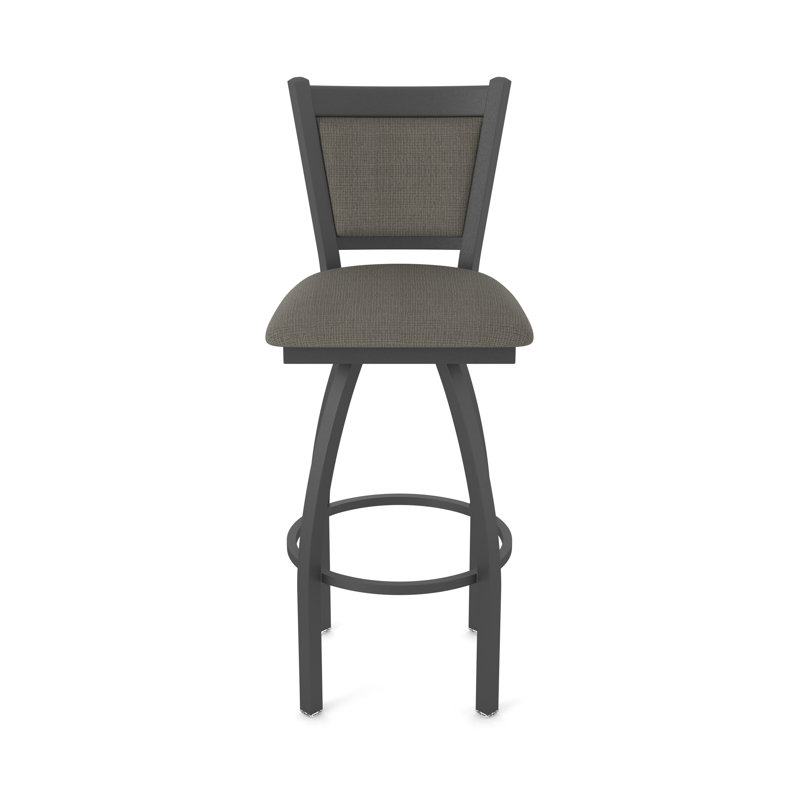 Tabouret pivotant Hadleigh, Étain, Tissu - graphique calice, Tabouret de bar (siège d'une hauteur de 36 po)