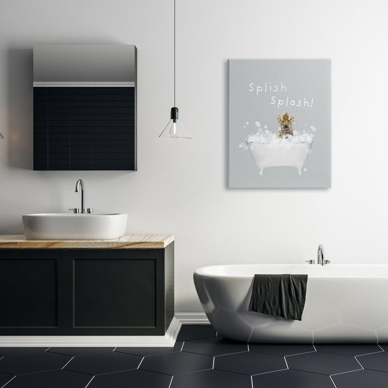 «Splish Splash Baby Tiger» par Leah Straatsma, H 40 po x l 30 po x P 1,5 po