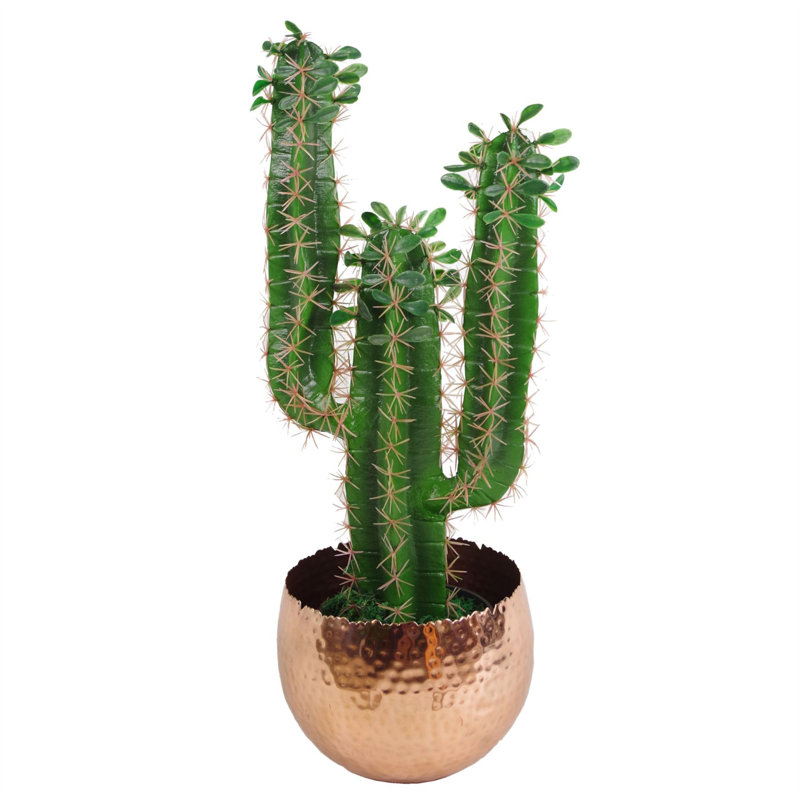 Steen Handmade Metal Cachepot, 17 cm H x 22 cm W x 22 cm D, Gold
