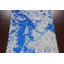 Tapis bleu / blanc nouvel âge en laine noué à la main de conception unique 6 pi 2 po x 9 pi 1 po