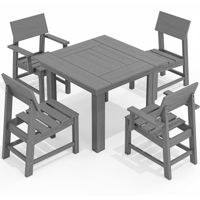 Ensemble repas pour 4 personnes Casundra Square, Gris