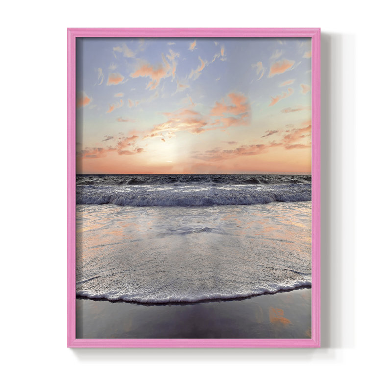 «Blush Dusk II», reproduction encadrée - bois massif, Rose, H 10 po x l 8 po