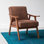 Chaise d'appoint Mid-Century moderne avec structure en bois massif et support rembourré