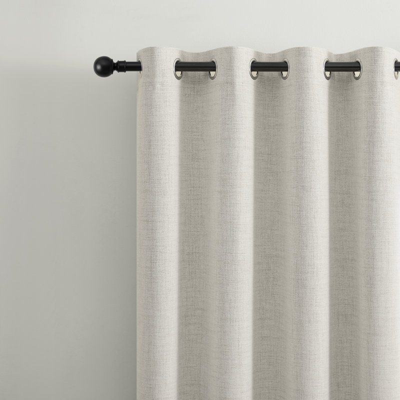 Ensemble de 2 panneaux de rideaux occultant 100% polyester Leming, Beige, L 52 po x L 72 po