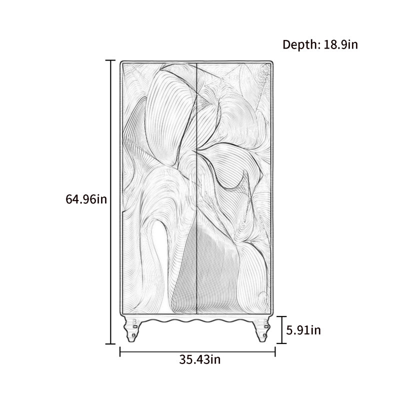 Garde-robe moderne pour chambre double, Noyer / blanc ivoire