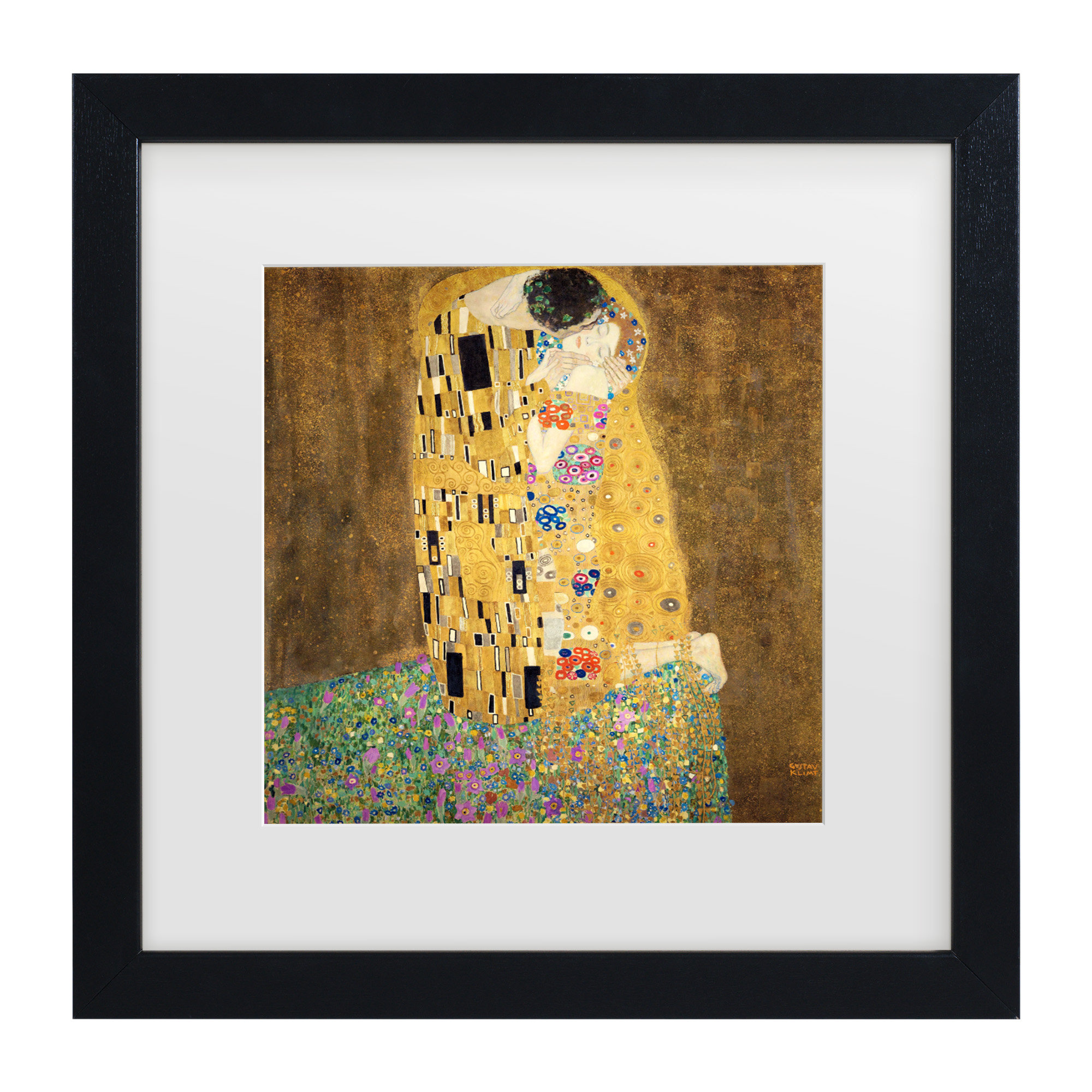 Vault W Artwork Gustav Klimt 'The Kiss 1907-8' Matted Framed Art | Wayfair