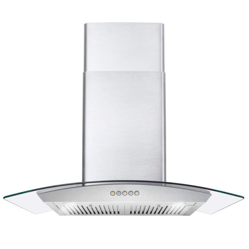 Cosmo 30 in. Vista Collection Ducted Wall Mount Range Hood, Button Controls, LED Lights, Permanent Filters, Stainless Steel