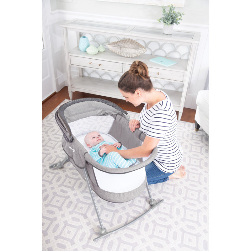 Star Gazer Gray Portable Rocking Baby Bassinet