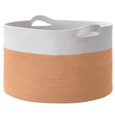 Panier de rangement en corde de coton avec poignées, panier à linge pour bébé, panier à jouets