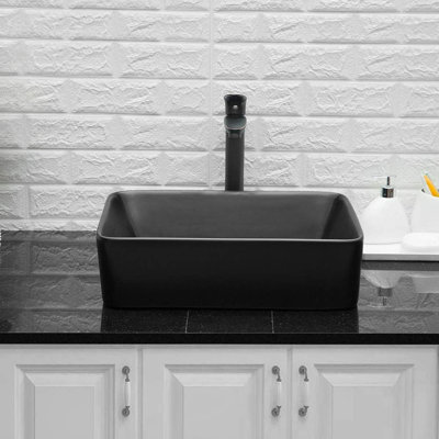 Lavabo vasque de salle de bain rectangulaire 16 po x 12 po avec trou pour robinet Skyline