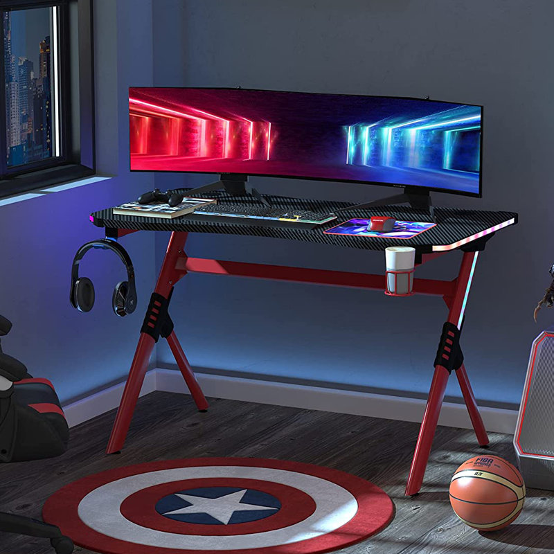 Steel Computer Desk, Red