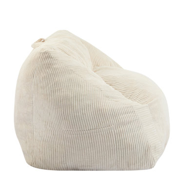 Small - Space Indoor Bean Bag Chair Featuring Beige Faux Fur And Ergonomic Filling For Binge Watching Cozy With Shredded Foam Study Areas