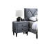 Élégante table de chevet en velours gris pour la chambre à coucher - Les meubles de chevet glamour à 2 tiroirs rehaussent le style-1599561938