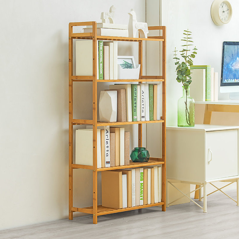Audriel Bamboo Bookcase, (5 Shelves) 128cm H x 68cm W x 25cm D