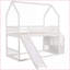 Twin/Twin Solid Pine Wood Bunk Bed with Convertible Slide &amp; Storage Staircase, White - No Box Spring Needed