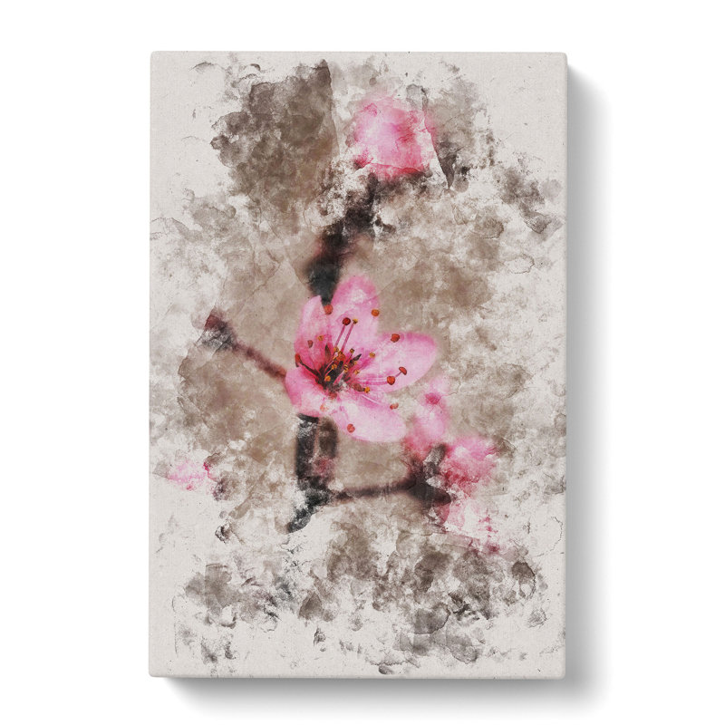 Pink Cherry Blossom Flowers Vol.1 - Wrapped Canvas, 50cm H x 35cm W x 3cm D