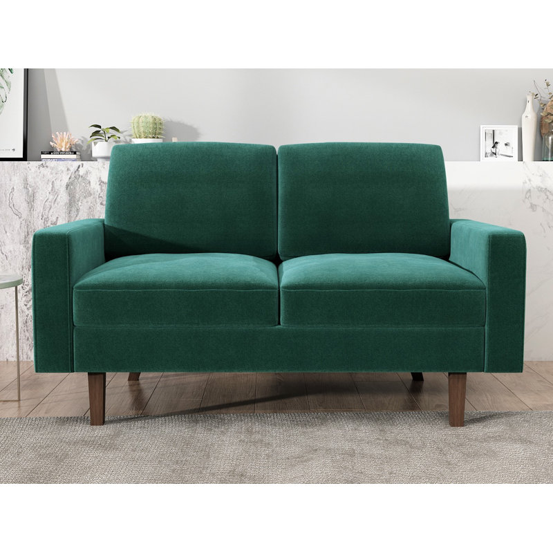 Noreen 57.9'' Velvet Loveseat, Green Velvet