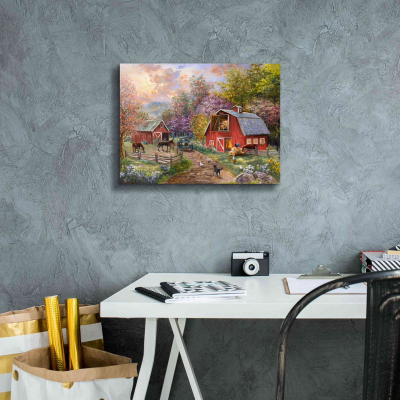 «Horse Farm Glen» par Nicky Boehme, art mural sur toile, L 12 po x H 16 po