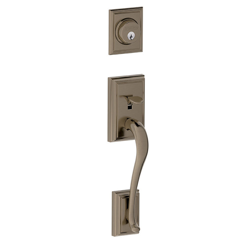 Ensemble d'entrée extérieur factice Addison, Nickel antique
