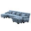 Canapé modulaire Free Combination, canapé en U pour le salon, canapé 4 places avec 2 repose-pieds, bleu chenille
