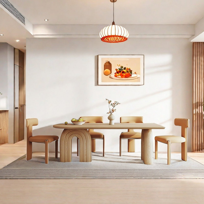 Ensemble de table à manger moderne en bois massif, 29.53"H x 62.99"L x 31.5"W