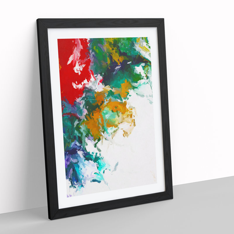 To The Jungle Abstract - Wall Art, Black Framed, 66cm H x 48cm W, White