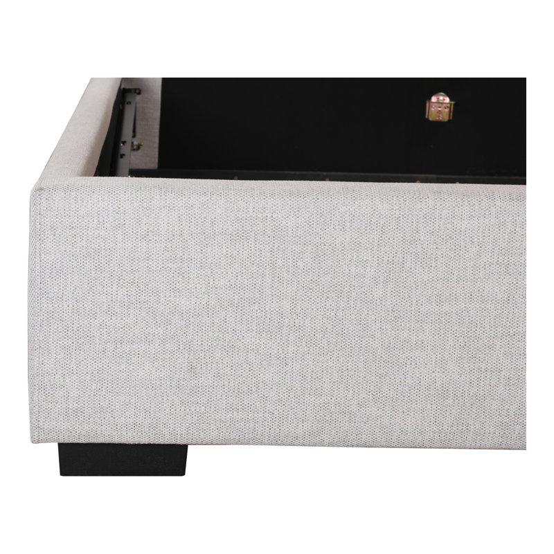 Upholstered Storage Bed, Queen, Gray