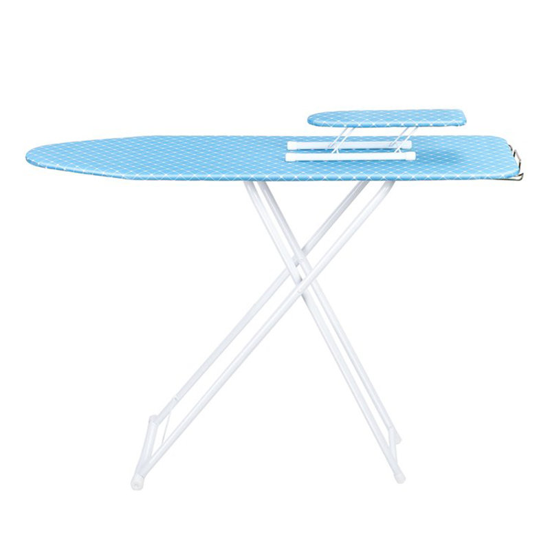 Planche à repasser double 42 po - 4 pieds pliables, hauteur réglable bleu