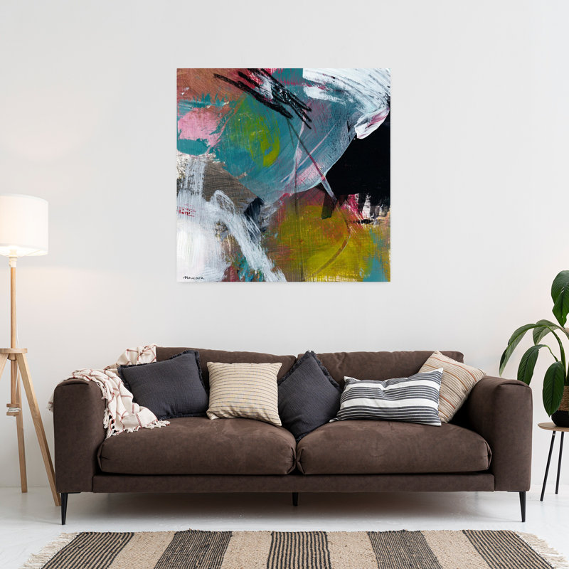 Art contemporain abstrait, H 36 po x l 36 po