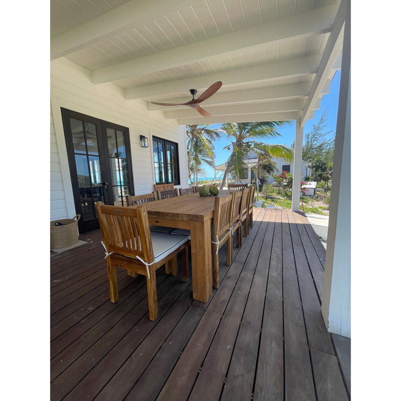 Trahan Teak Solid Wood Dining Table, 31" H x 102" L x 39.5" W