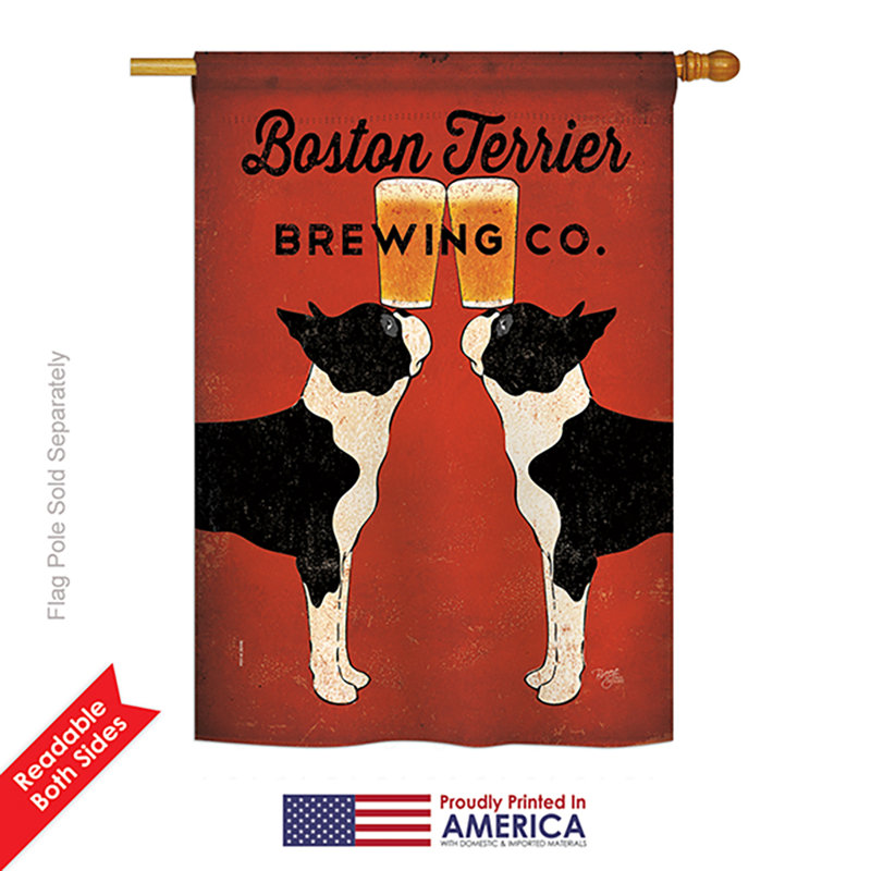 Drapeau de maison Leida Boston Terrier Brewing